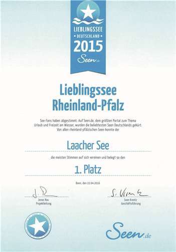 Erneut wurde der Laacher See zum „Lieblingssee Rheinland Pfalz“ gewählt.