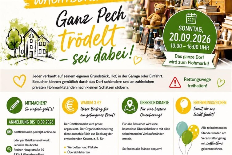 Erster Dorf-Flohmarkt in Pech