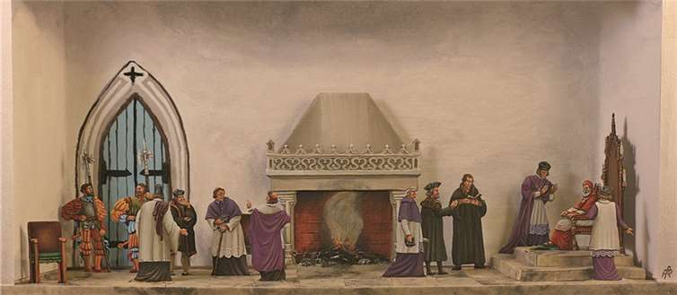 Erzbischof Hermann zu Wied im Gespräch mit Martin Bucer und Philipp Melanchthon. privat