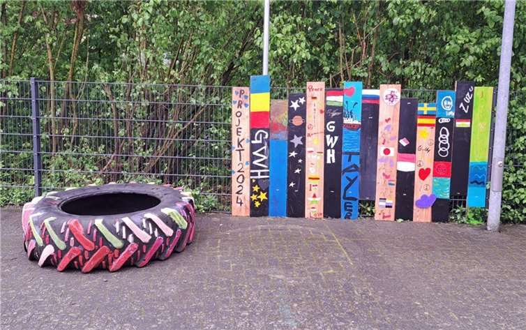 Es gibt auch neue Gestaltungselementen auf dem Oberstufenschulhof.