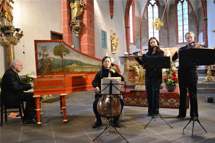 Es musizieren Ulrike Friedrich, Traversflöte, Hendrike Steinebach, Violine, Mizuki Ideue, Violoncello, sowie Johannes Geffert, Cembalo. Foto:privat
