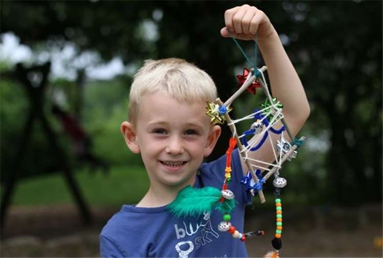 Es wurden wunderschöne Traumfänger gebastelt.