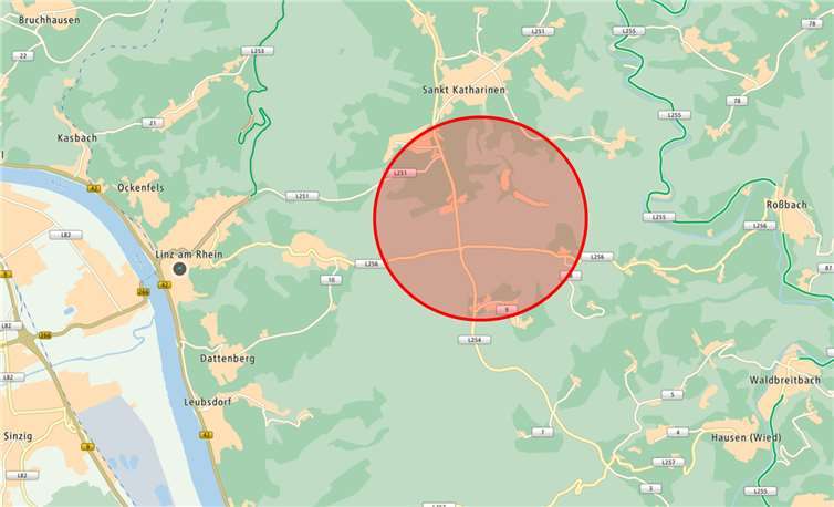 Evakuierung im Gebiet Dattenberg. Quelle: VG Linz