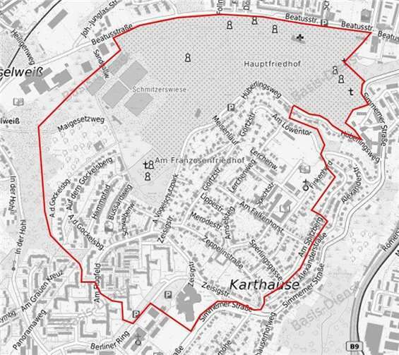 Evakuierungsgebiet für die Bombenentschärfung am 8. Dezember.