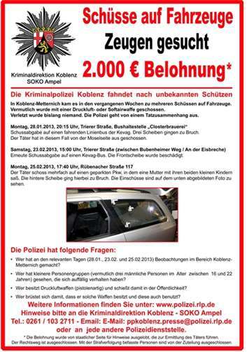 Fahndungsplakat „SOKO Ampel“