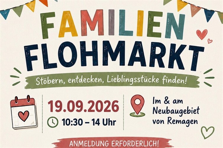 Familienflohmarkt im Neubaugebiet von Remagen