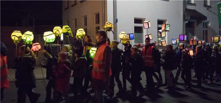 Fantasievolle Laternen erleuchteten die Straßen Villips.CEW