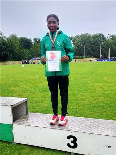 Fanwi Jikong sprang mit 5,08 Meter zur Bronzemedaille. Foto: F. Hahn