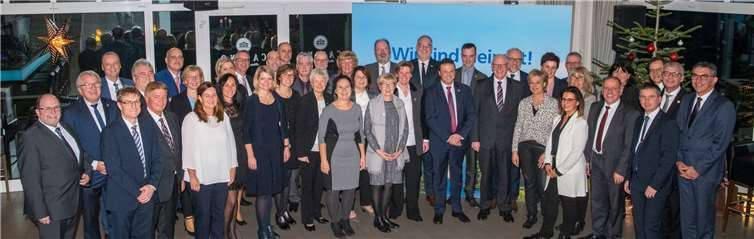 Feierstunde für die Dienstjubilare 2019 der Volksbank RheinAhrEifel: Im Casino Ahsenmacher in Andernach kamen die 41 Jubilarinnen und Jubilare, der Vorstand, der Betriebsrat sowie Führungskräfte der Bank zusammen. Foto: Peter Seydel