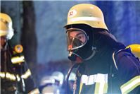 Feuerwehrmann fertig zum Einsatz
