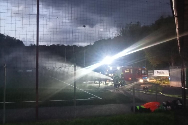 Feuerwehrübung im Walter Assenmacher Stadion