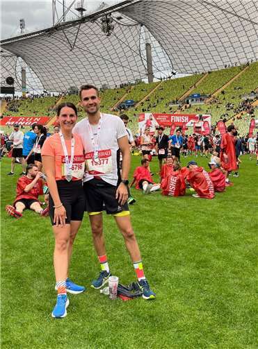 Finisher Halbmarathon: Tobias Wagner mit Begleitung.  Fotos: Lauftreff SV Weitersburg