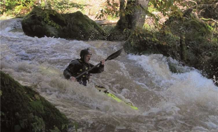 Florian Armbruster im Treppenhaus der Irrler Wasserfälle. privat