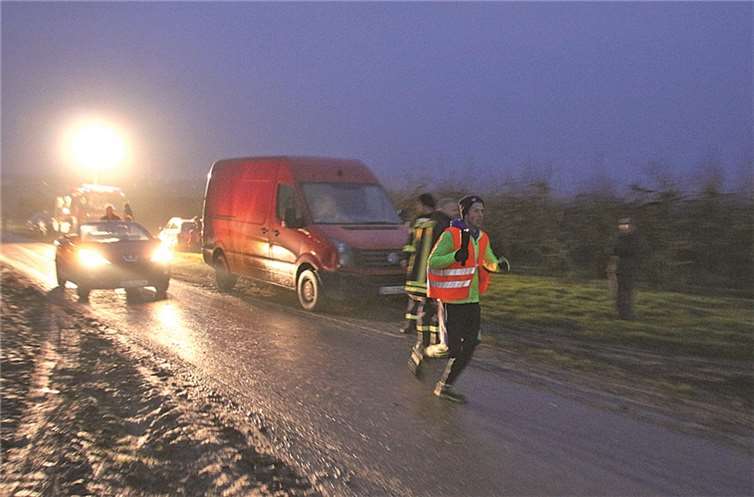 Florian Budinger bei der Ankunft an der Feuerstelle. FFW