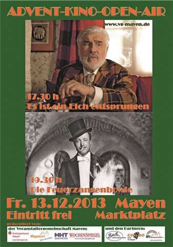 Flyer zum Open-Air-Kino am 13. Dezember. Plakat: Stadt Mayen