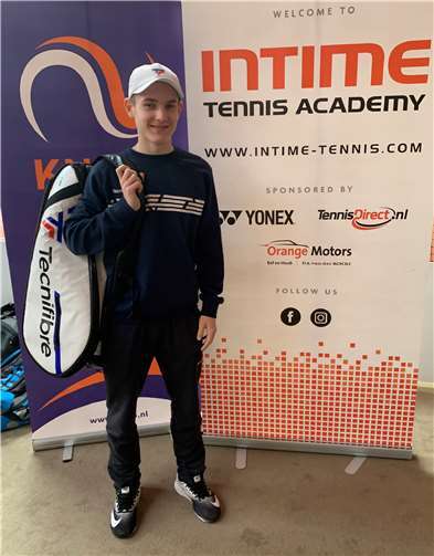 Flynn Baumert beim Tennisturnier in Zoetermeer (NL). Foto: privat