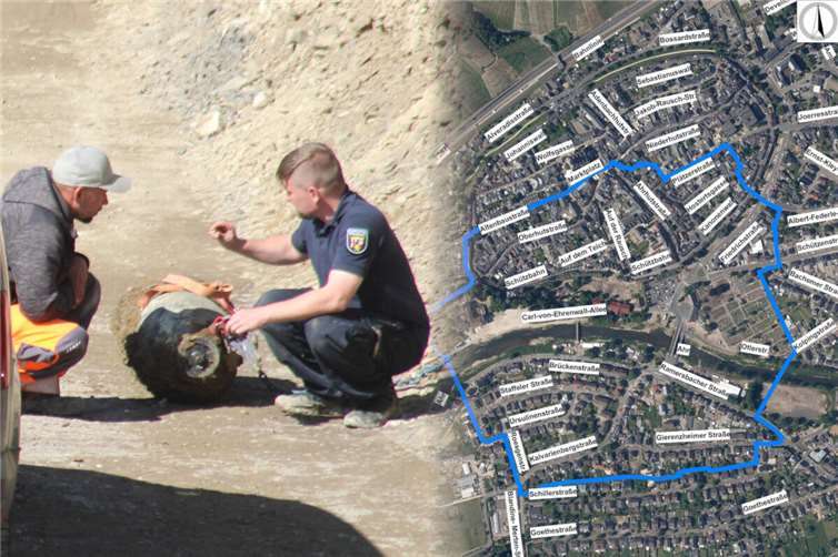 Bombenentschärfung in Bad Neuenahr-Ahrweiler: Evakuierung läuft an Foto: DU / Grafik: Stadt Bad Neuenahr-Ahrweiler