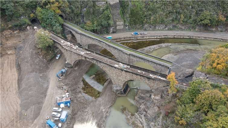 Drei Monate nach der Flut: So sieht die Strecke der Ahrtalbahn heute aus Foto: Ulrich Stumm / Ahrtalbahnfreunde