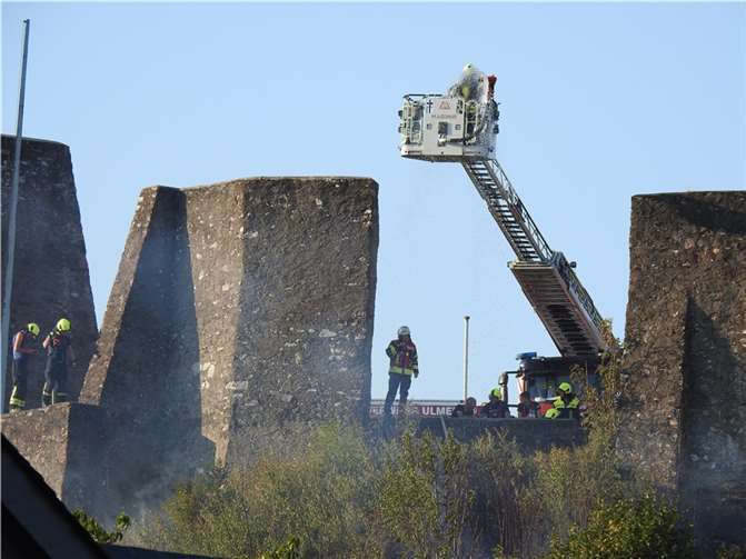 Ulmen: Flächenbrand unterhalb der Burgruine Foto: privat