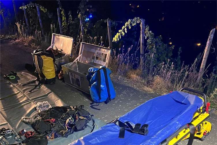 Vermisster aus Fangnetz in steilem Weinberg gerettet Foto: FFW Bad Honnef