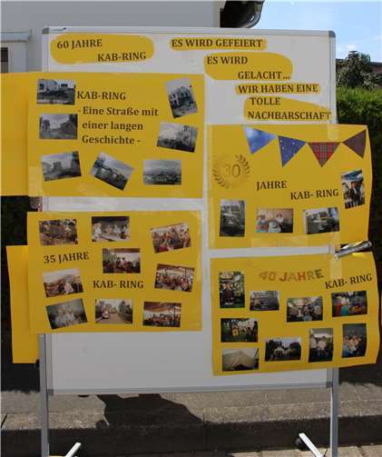 Fotowand über das Leben und gemeinsame Feiern im KAB-Ring.
