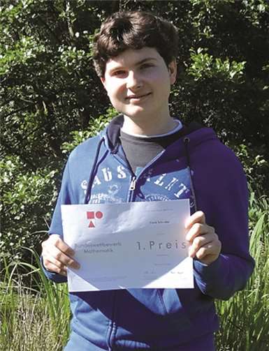 Frank Schindler ist Preisträger der ersten Runde des Bundeswettbewerbs Mathematik. privat