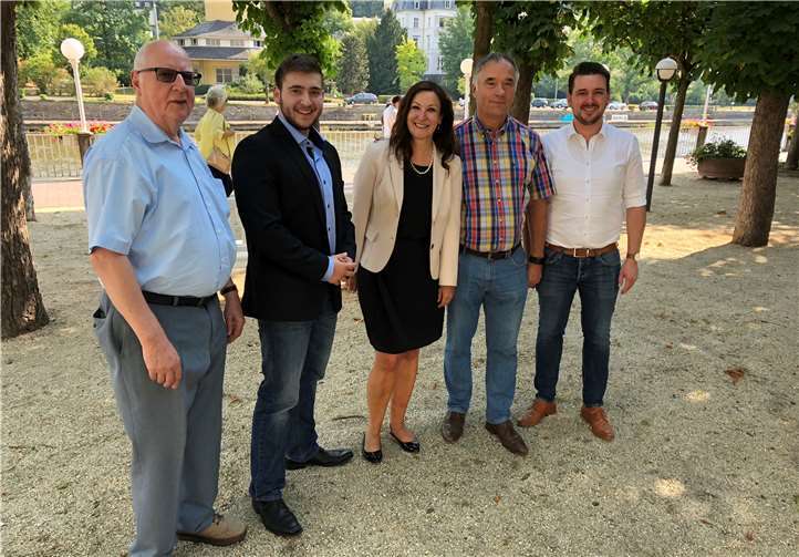 Franz Lehmer, Paul Schoor, Marion Krätz, Gebhard Linscheid und Oliver Krügel (v. li. n. re.) trafen sich im Kurpark Bad Ems. privat