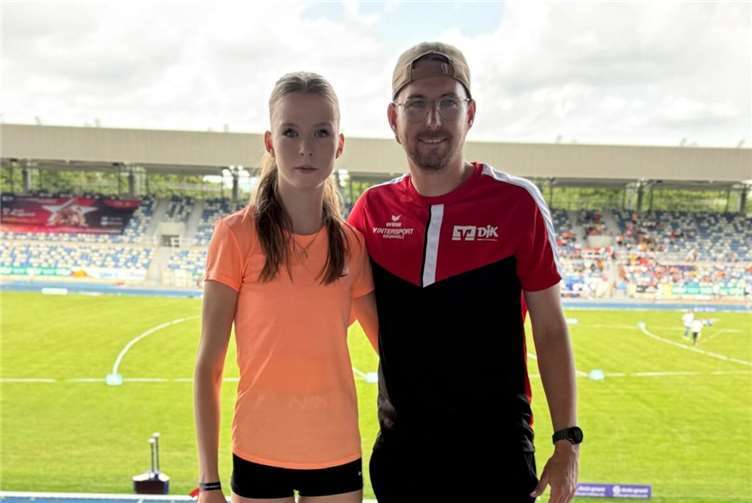 Franziska Schulz mit Trainer Nico Nübel.  Foto: privat