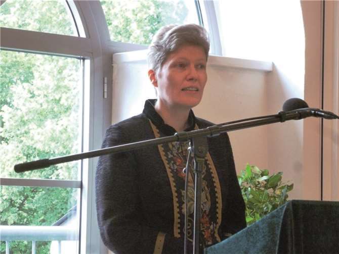 Frau Prof. Dr. Eva Grebel, in früheren Jahren ein Aushängeschild der SG Dierdorf, bei ihrer Festansprache. SHS