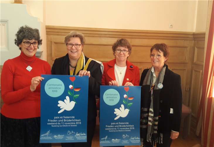 Frauen erklärten den Frieden (v. l.): Rose Marie Hallynck, Petra Kalkbrenner, Catherine Mille und Monika Wolf-Umhauer. privat