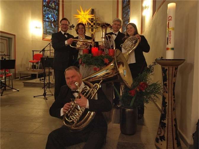„Frechblech“ - das Soloquintett des Evangelischen Dekanates Westerwald mit Rudi Weide, Claudia Liebe, Ben Bereznai, Dorit Gille und Dekanatskantor Jens Schawaller.Foto: privat