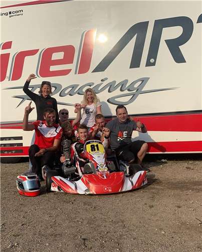 Freude nach dem 5. Platz beim ADAC Kart Masters.