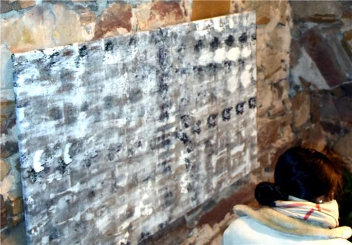 „Freude“ nennt Ulrike Kern ihr abstraktes Bild Öl auf Leinwand.