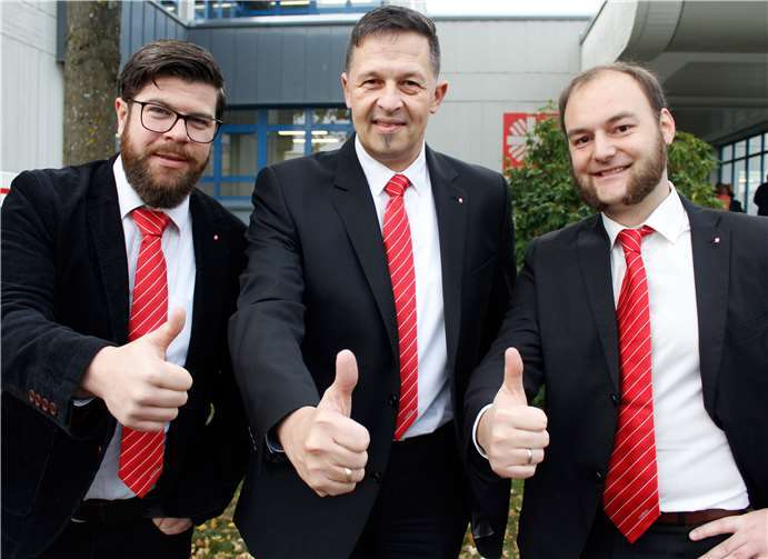 Freuen sich auf ihre Aufgaben als neue Betriebsleiter der Caritas-Werkstätten Westerwald-Rhein-Lahn (v.l.): Oliver Schmidt-Maibaum (Betrieb Nauort), Jürgen Domes (Betrieb Montabaur) und Dominic Kühner (Betrieb Niederelbert).