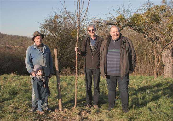 Freuen sich über die neu gepflanzten Obstbäume für Sinzig (v.r.): Mario Wettlaufer, Reiner Friedsam und Friedhelm Münch von den Freien Wählern.Foto: Rainer Friedsam
