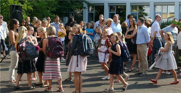 Fröhliche Stimmung bei Miriam Hasselwander und der 5c.Privat