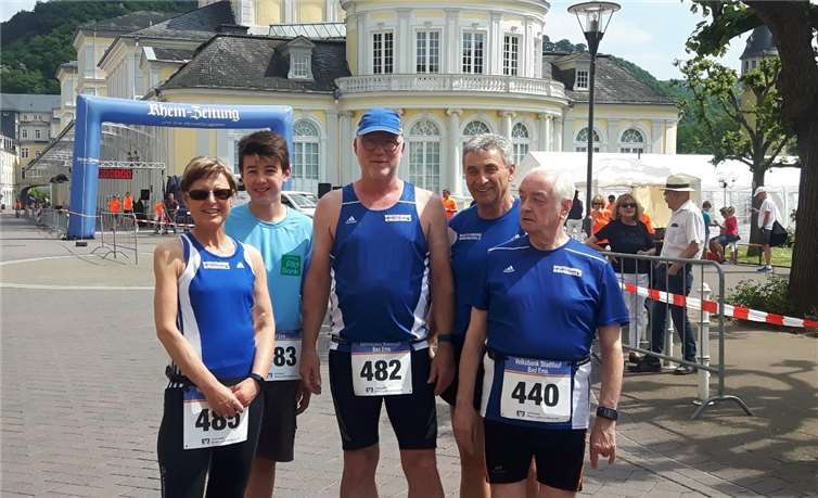 Fünf Läufer der LG Laacher See nahmen an dem Sparkassen-Stadtlauf in Bad Ems teil. privat