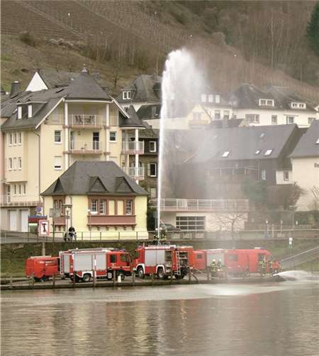 Fünf Löschzüge der Freiwilligen Feuerwehr Cochem prüften am Conder Moselufer ihre Einsatzmittel.TE