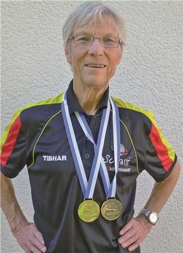 Für Heidi Wunner gab es bei der Tischtennis-Europameisterschaft der Senioren eine Gold- und eine Bronzemedaille.privat