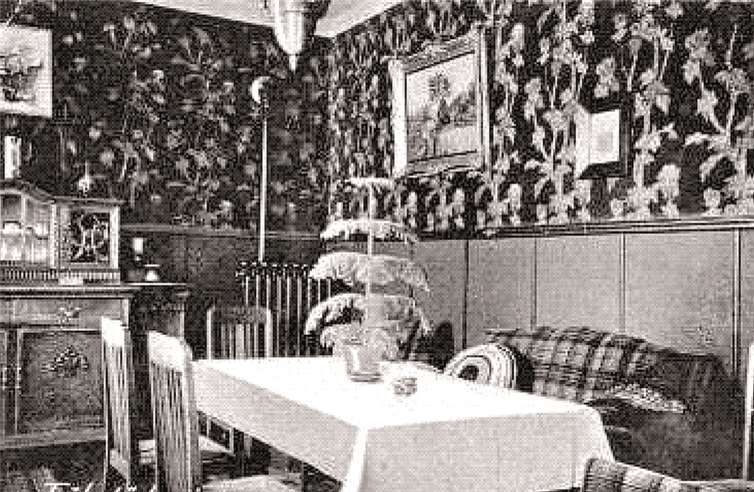 Für Hotelgäste standen getrennt ein Frühstücks- und ein Speisezimmer zur Verfügung.