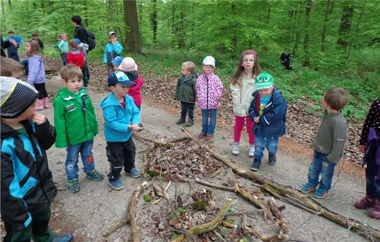 Für das „Waldmandala“ suchten die Kinder entsprechende Fundstücke zusammen.