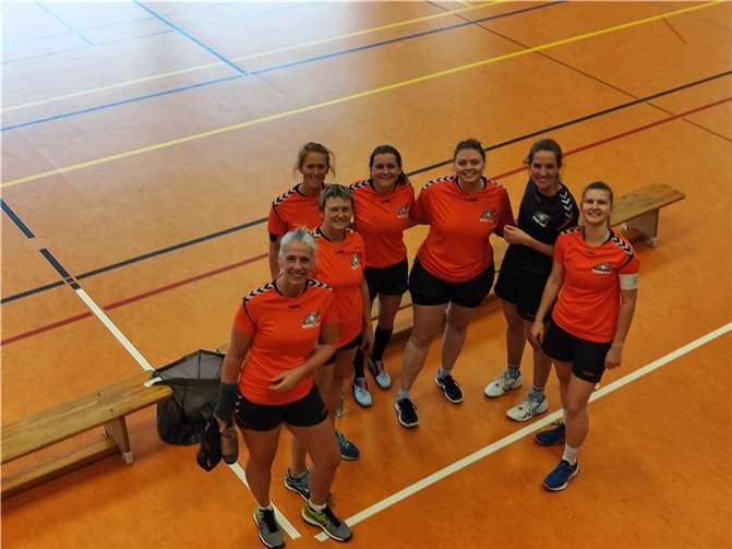 Für den TVF 2 spielten: v.li. Heidi Rübesam, Heike Nußbaum, Steffi Sörries, Theresa Herbst, Chiara Stinnesbeck, Alina Meier, Kristina Jäger. Quellen: TV Feldkirchen