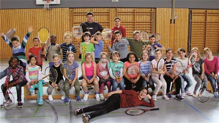 Für die Schüler der Katholischen Grundschule Meckenheim stand Tennis auf dem Stundenplan. Alle hatten viel Spaß.privat