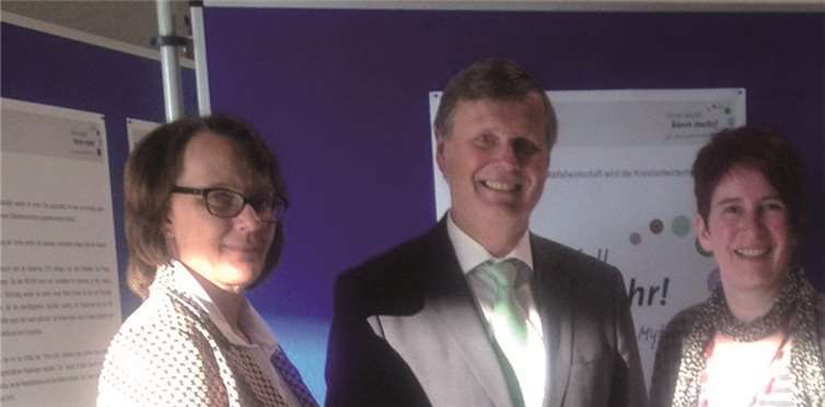 GRÜNE im Gespräch: Katharina Raue MdL, Ulrich Kleemann Präsident der SGD Nord, Birgit Meyreis und Klaus Meurer beide Kreistag. privat