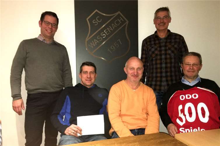 Geehrt wurden (v. li.) Jan Keiman, Bernd Schommer, Detlef Grillmeier, Guido Nebgen, Odo Schmidgen. privat