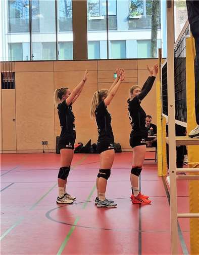 Gegen den Aufsteiger aus der Verbandsliga, den PTSV Aachen IV, konnten die Drachenländer Volleys den dritten Sieg im vierten Spiel einfahren. Foto: privat