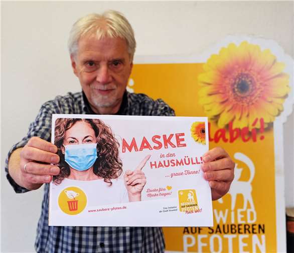 Gehören in die graue Tonne und nicht auf Straßen und Plätze: gebrauchte Einmal-Masken.