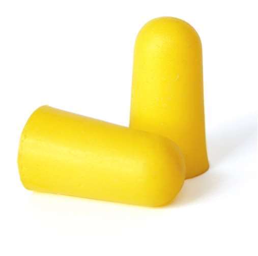 Gehörschutzstöpselaus Schaumstoff.