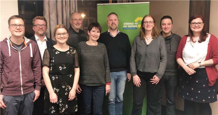 Gemeinsam Richtung Landtagswahl (von links): Geschäftsführer Christoph Wagner, Carl-Bernhard von Heusinger und Alina Welser aus Koblenz, Kreissprecher Martin Schmitt, Landesschatzmeisterin und Kreisbeigeordnete Birgit Meyreis, Landtagskandidat Nils Wiechmann, Kreissprecherin Sabine Granzow, Schatzmeister Martin Jende und Landtagsabgeordnete Pia Schellhammer.Foto: privat