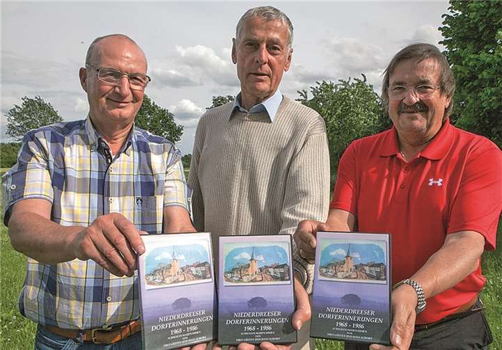 Gemeinsam arbeiteten sie am dritten Teil der Niederdreeser Dorferinnerungen (v.l.): Hobbyfilmer Theo Gütten, Organisator Hartmut Neumann und Techniker Herbert Hupperich.VJ